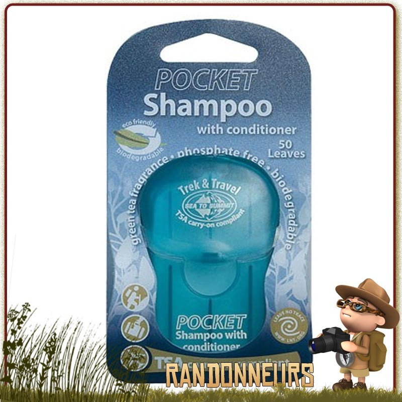 Shampoing de poche en feuilles Sea to Summit est un savon bio en feuilles très pratique pour la randonnée légère