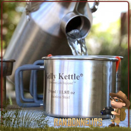 Bouilloire Réchaud Bois Bushcraft, BaseCamp Kettle Inox de 1.6 Litres KellyKettle réchaud bushcraft survie nature