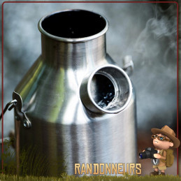 Bouilloire Réchaud Bois Bushcraft, Scout Kettle aluminium de 1.2 Litres KellyKettle pour bouillir de l'eau au feu de bois