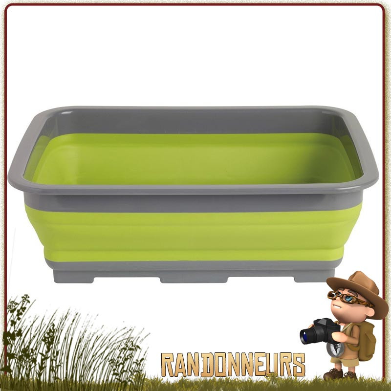 Bassine 8L repliable Silicone alimentaire Outwell plastique ultra robuste et repliable de 8.5 Litres pour le camping