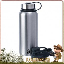 Gourde Inox Isotherme 1L Origin Outdoors de qualité sans vernis double paroi pour boissons chaudes froide