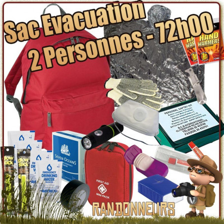 Sac Evacuation 72h00 pour 2 Personnes