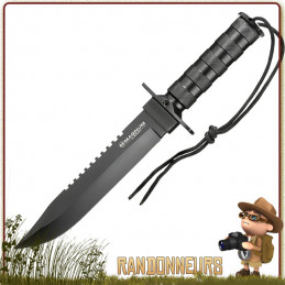 Poignard Survivalist Boker, couteau avec kit de survie complet pour la jungle et randonnée bushcraft extrême