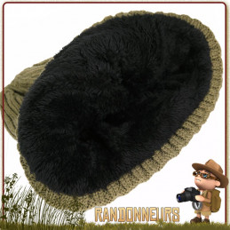 Bonnet Bushcraft Polaire Noir Fostex randonnee hiver en montagne