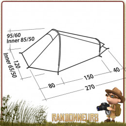 Tente Arrow Head ROBENS une 1 place ultra legere tunnel pour la randonnee minimaliste en velo vtt