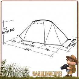 Tente LODGE 2 places ROBENS spacieuse randonnee bushcraft bikepacking trois saisons ventilée