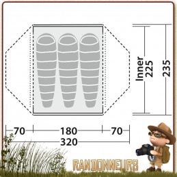 Tente bivouac LODGE 3 places ROBENS camping bushcraft expedition 3 saisons spacieuse