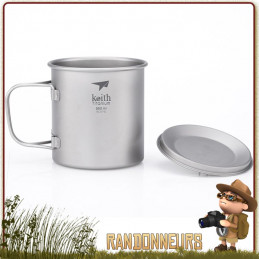 Tasse Pot Titane ultra light avec poignée 55 cl KEITH bivouac leger