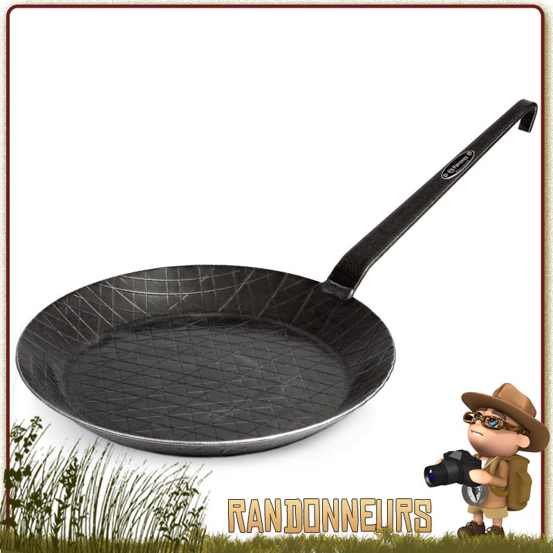 Poele acier fer forge bushcraft 24 cm Petromax compatible feu de bois pour cuisson à feu ouvert