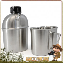 Gourde militaire Inox avec quart Origin Outdoors randonnee bushcraft armee