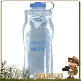 Gourde plastique Souple Nalgene Cantene Pliable 1.5 Litres sans BPA, ultra légère, adaptée à la randonnée ultra light