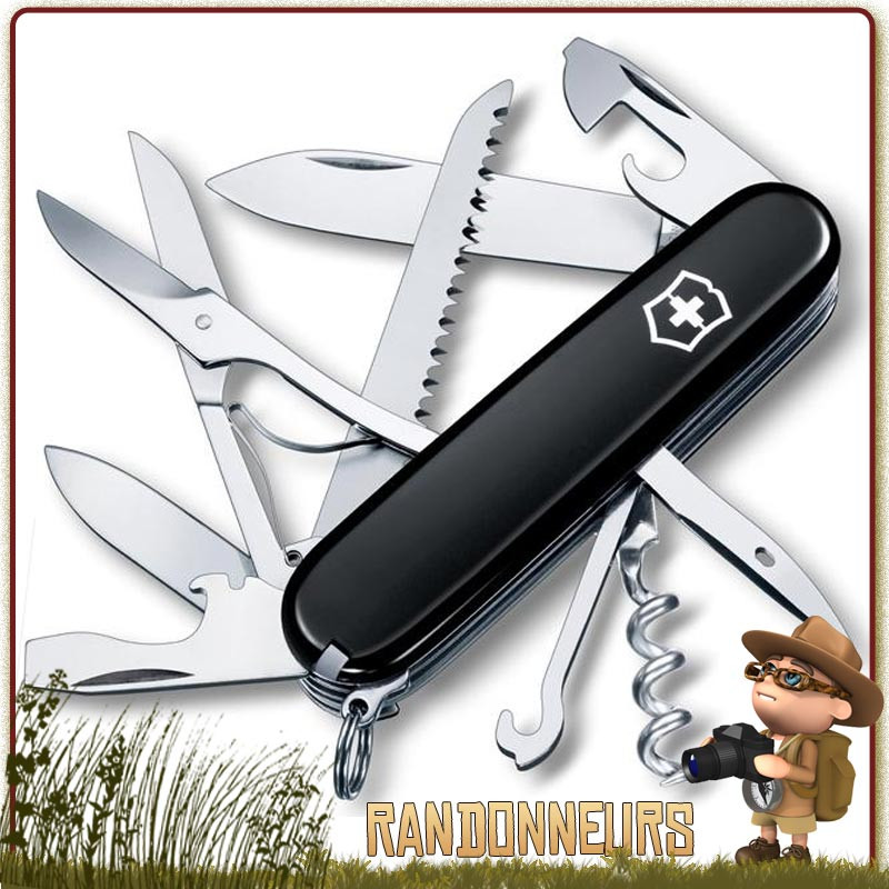 Couteau suisse multifonctions Victorinox HUNTSMAN Noir 16 fonctions et 11 pièces Couteau suisse multifonctions Victorinox HUNTSMAN Noir 16 fonctions et 11 pièces
