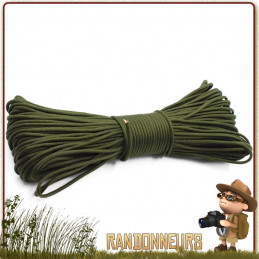 Bobine 30 metres Paracorde nylon 550 us de Survie 4 en 1 Olive armee