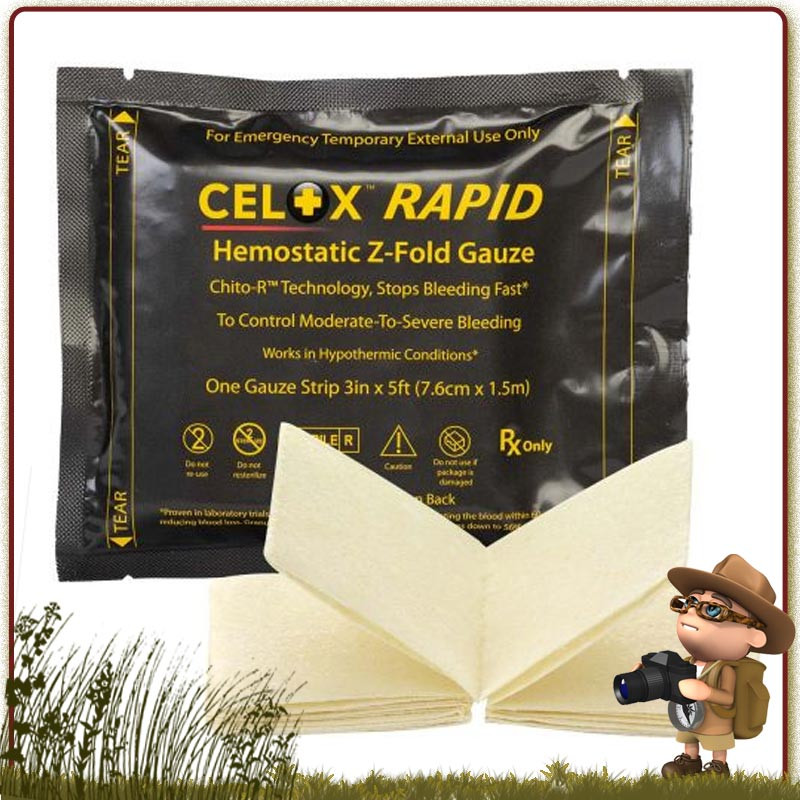 Gaze hémostatique Rapid Chitosane 150 cm Celox