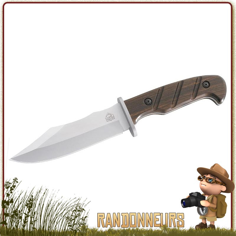 Poignard de Bushcraft survie plate semelle Puma Tec manche bois de santal