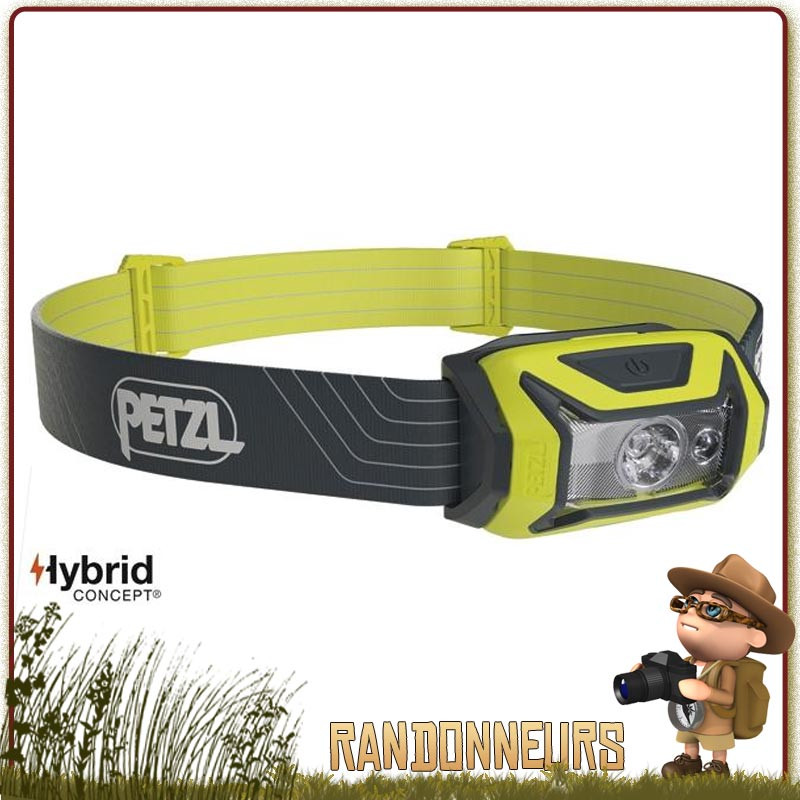 randonner leger avec une lampe frontale PETZL Tikka Jaune puissante