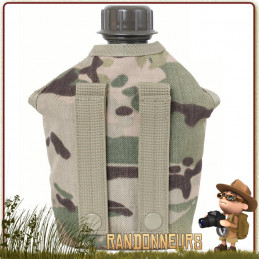 Pochette porte gourde type GI's Rothco compatible MOLLE ultra robuste avec fermeture par boucle rapide et sangles élastiques