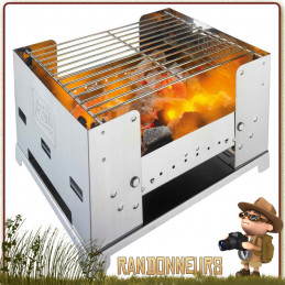 grill pliant tout inox Esbit BBQ BOX est un grand barbecue portable pour les bivouacs nomade