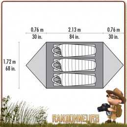 TENTE MUTHA HUBBA NX MSR V2 Grise randonnée bikepacking pour 3 places sue 3 saisons moins de 3 kg