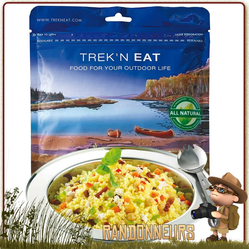 Sachet repas Couscous au Poulet et aux Légumes Trek'n Eat lyophilisé bivouac léger et randonnée