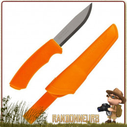 Poignard Bushcraft Mora knives Orange de qualité inox suédois