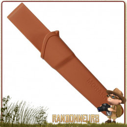 Couteau bushcraft Mora HD Burnt Orange Lame en acier inoxydable 10.5 cm, manche gomme noir extra large