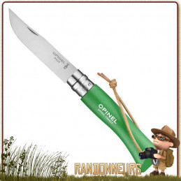 Couteau Opinel 6VRI Baroudeur Vert - Couteau fermant Opinel 6 VRI manche en bois de charme vernis Vert de 9.3 cm