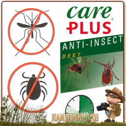Spray 60 ml Répulsif Anti Moustiques et Tiques DEET 40 Care Plus se protéger des insectes et des moustiques