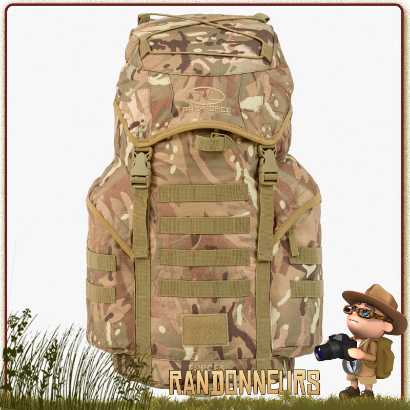 meilleur Sac à Dos militaire FORCES 33 Litres MULTICAM Highlander polyester 1000 deniers très résistant