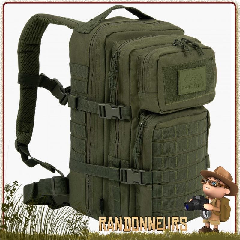 Sac à Dos randonnée bushcraft RECON PACK 28 Litres VERT Highlander