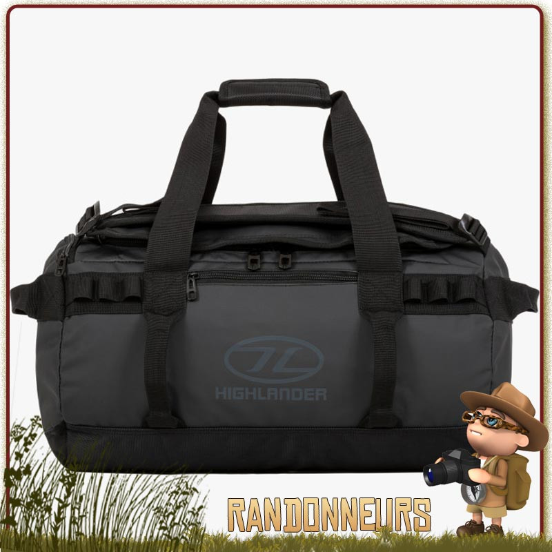 Sac militaire Duffle Bag Etanche Storm KitBag 45L Noir Highlander 600D Tarpaulin de transport équipement