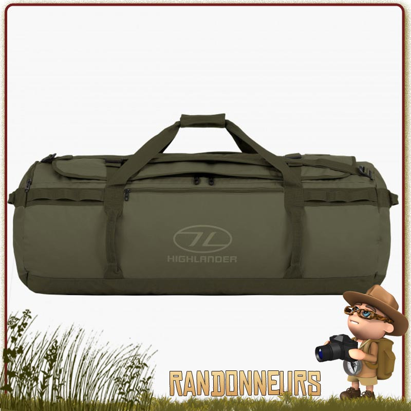 Sac opex transport équipement militaire Duffle Bag Etanche Storm KitBag 120L 120 litres Vert Highlander