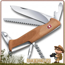 Couteau Suisse Victorinox RANGERWOOD 55 avec 11 fonctions et 6 pièces Manche en bois de noyer